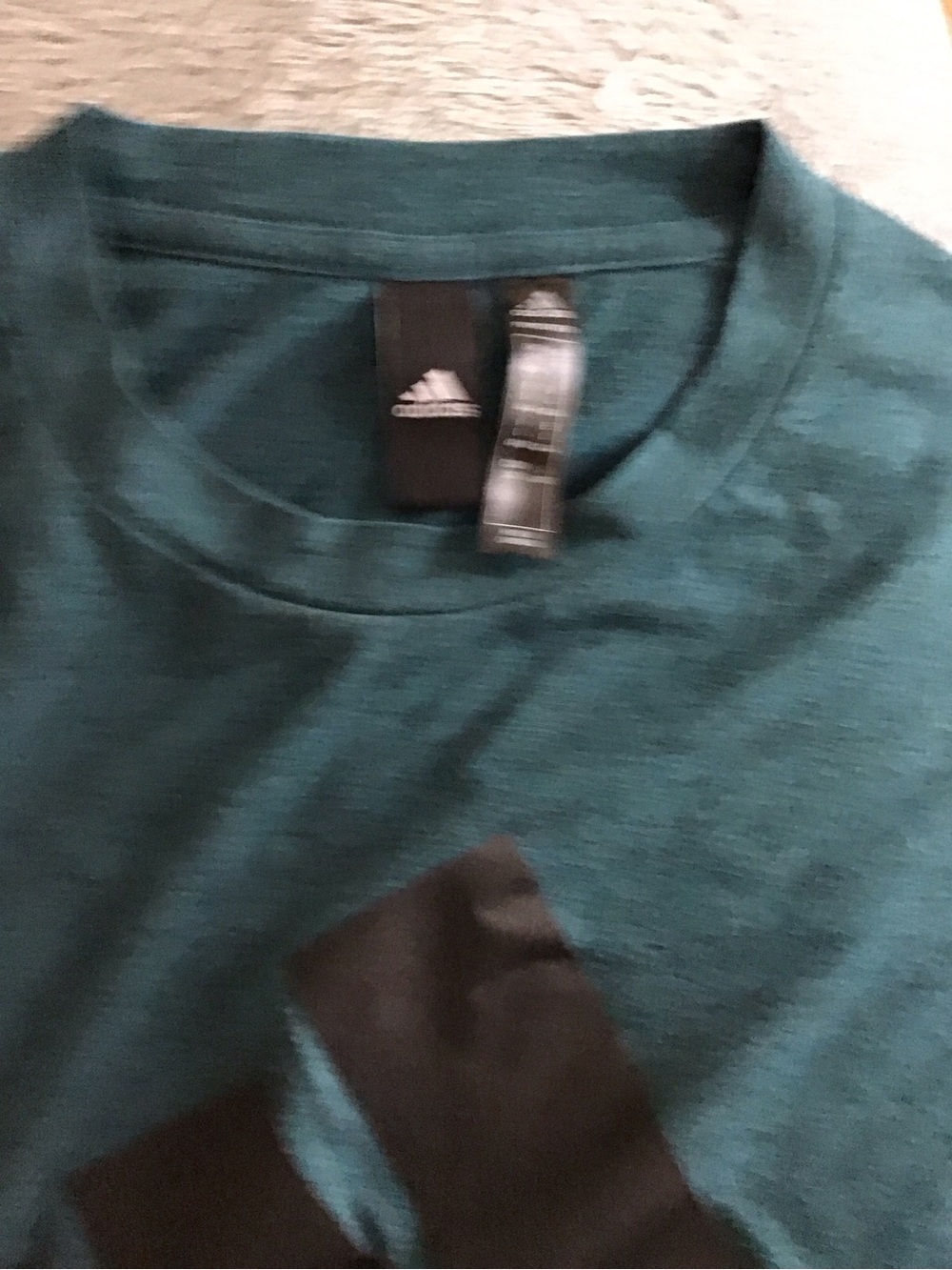 adidas Women's Teal Short Sleeve Logo Tee - Picture 3 of 3